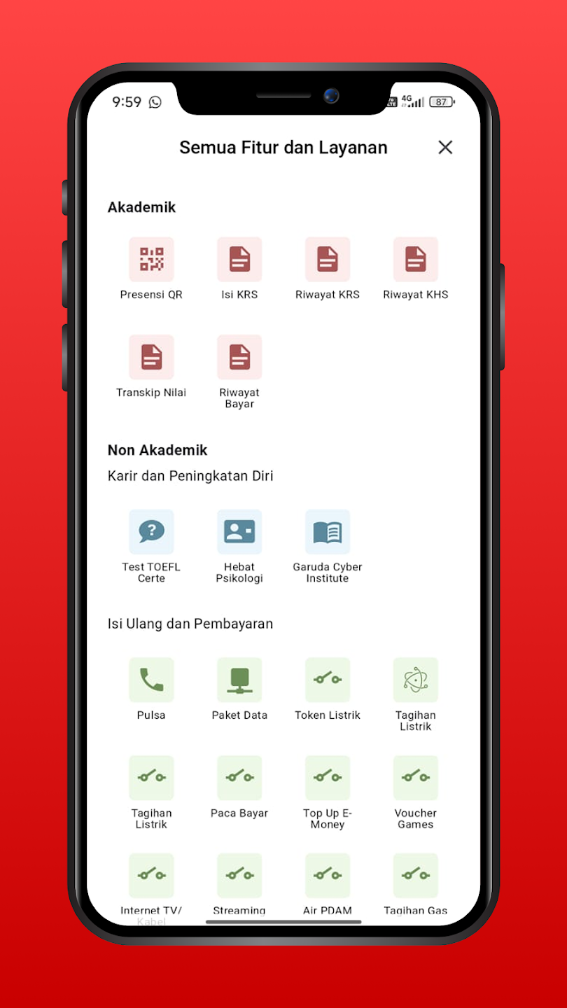Screenshot aplikasi
